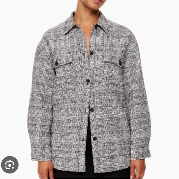 Aritzia Black and White Tweed Shacket - Picture 3 of 7